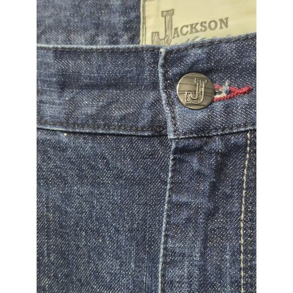 Jackson Straight Jeans Mens 36 X30 Blue Distressed 5 Pocket Retro Western Cowboy - Picture 4 of 7